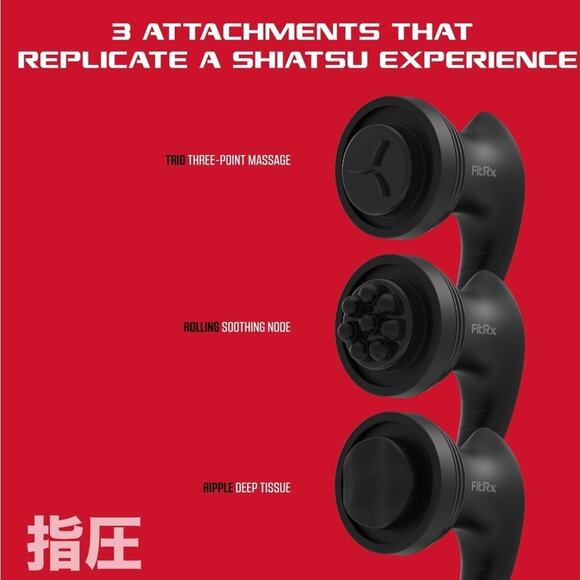 FitRx Handheld Shiatsu Neck & Back Massager with Multiple Speeds & Attachments - Picture 7 of 8